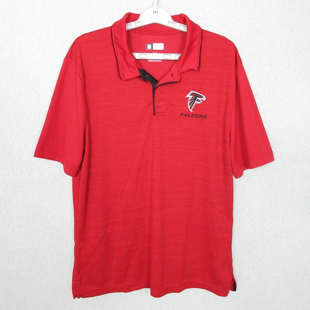 NFL Team Apparel Atlanta Falcons Mens Large Red Short Sleeve‎ Performance Polo